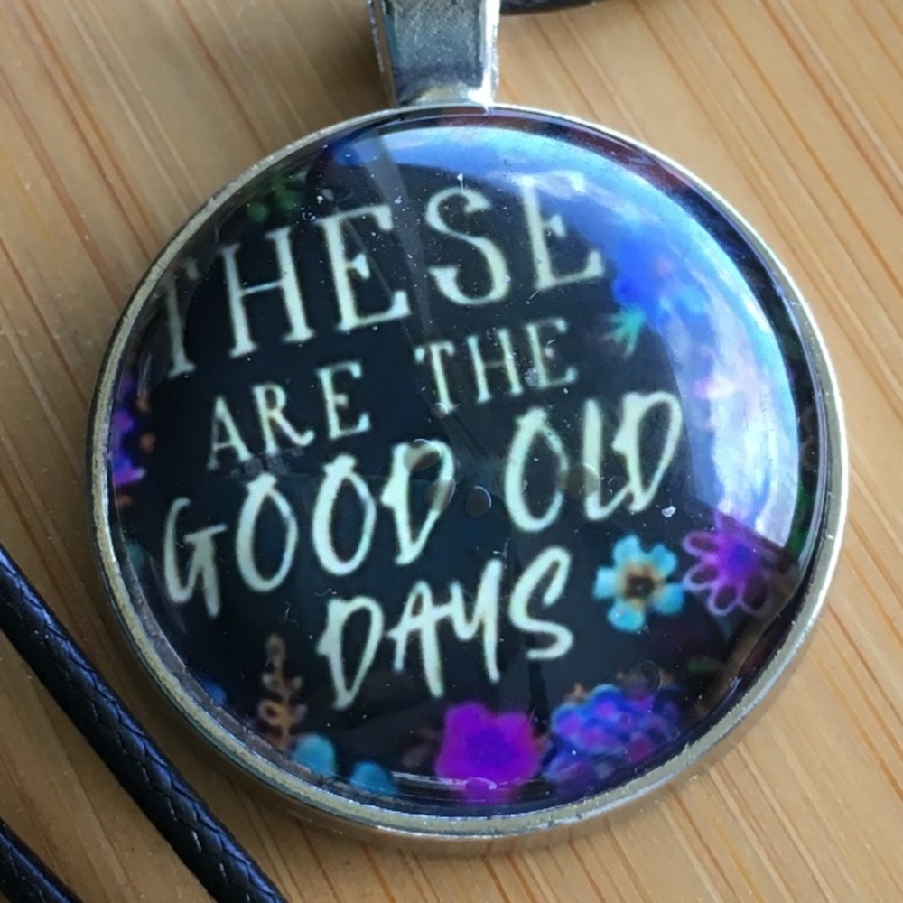 Glass message necklace